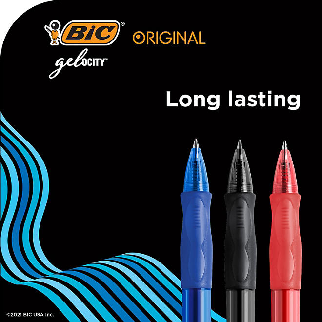 BIC Gel-ocity Retractable Gel Pen, Medium Point (0.7mm), Various, 18 Ct