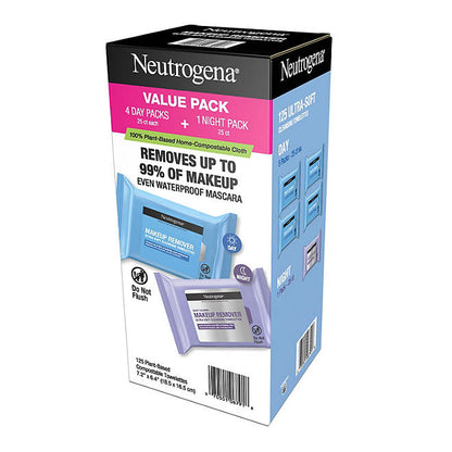 Neutrogena Makeup Remover & Night Calming Cleansing Towelettes (25 ct., 5 pk.)