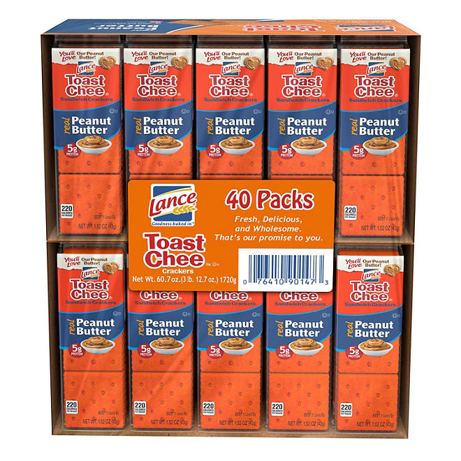 Lance ToastChee Peanut Butter Crackers (1.52 oz., 40 ct.)