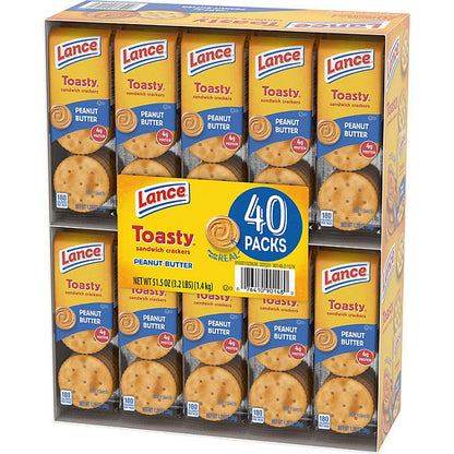 Lance Toasty Peanut Butter Sandwich Crackers (1.29 oz., 40 ct.)