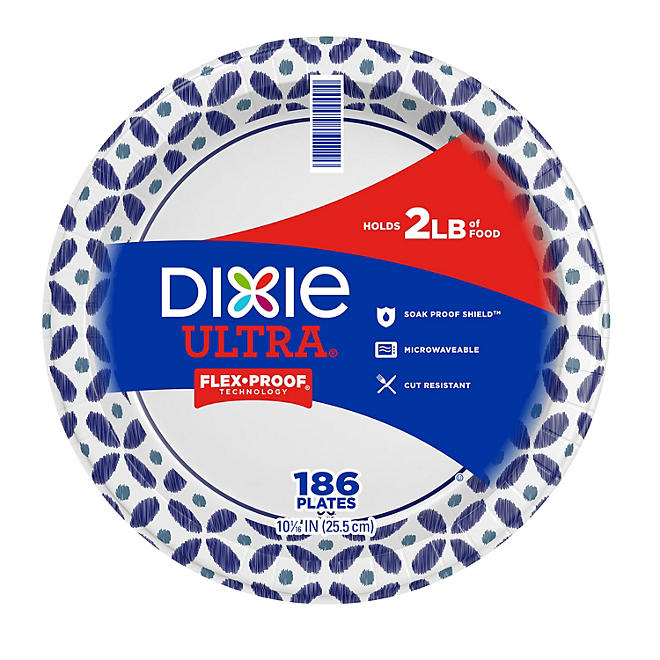 Dixie Ultra Heavyweight Dinner Paper Plates (10", 186 ct.)