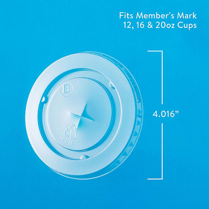 Clear Flat Plastic Lids with Straw Slot (500 ct.)
