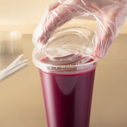 Clear Flat Plastic Lids with Straw Slot (500 ct.)