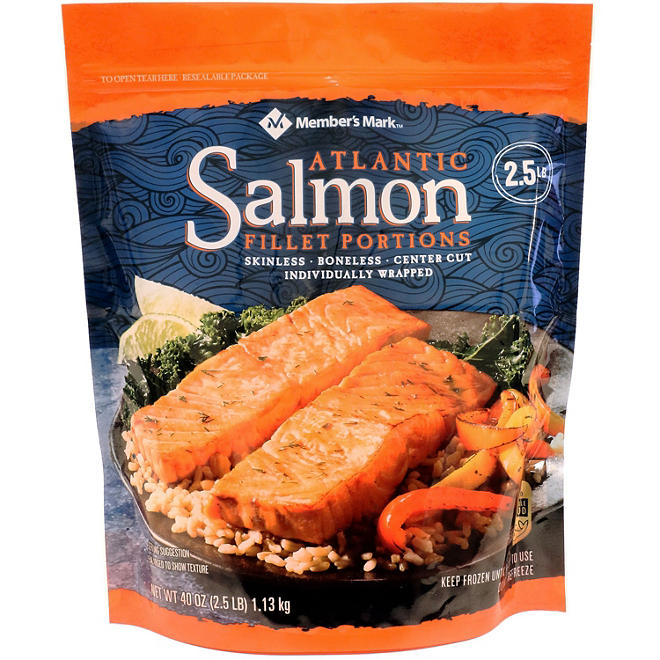 Member's Mark Atlantic Salmon Fillet Portions, Frozen (2.5 lbs.)