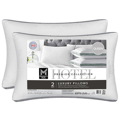 Hotel Premier Collection Bed Pillows, Assorted Sizes Set of 2