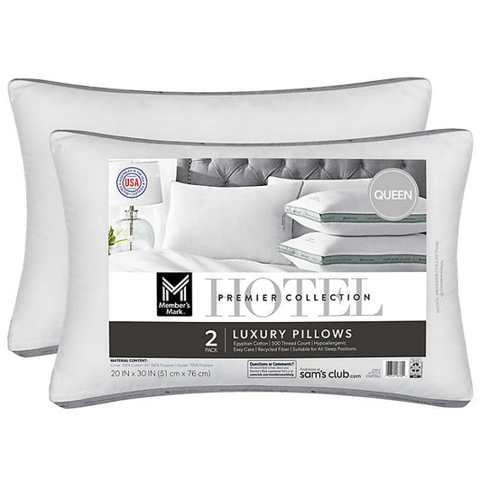 Hotel Premier Collection Bed Pillows, Assorted Sizes Set of 2