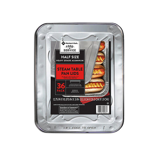 Member's Mark Aluminum Steam Table Lids, Half Size (36 ct.)