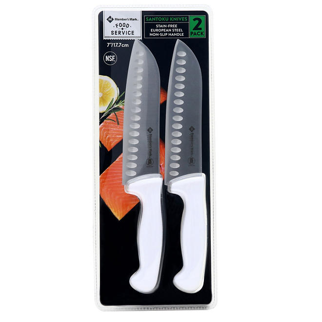 Member's Mark 7" Santoku Slicing Knife with Non-Slip Handle (2 pk.)