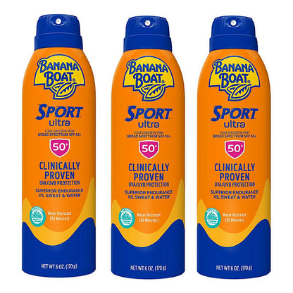 Banana Boat Sport Ultra Sunscreen Spray, SPF 50 (6 oz., 3 pk.)