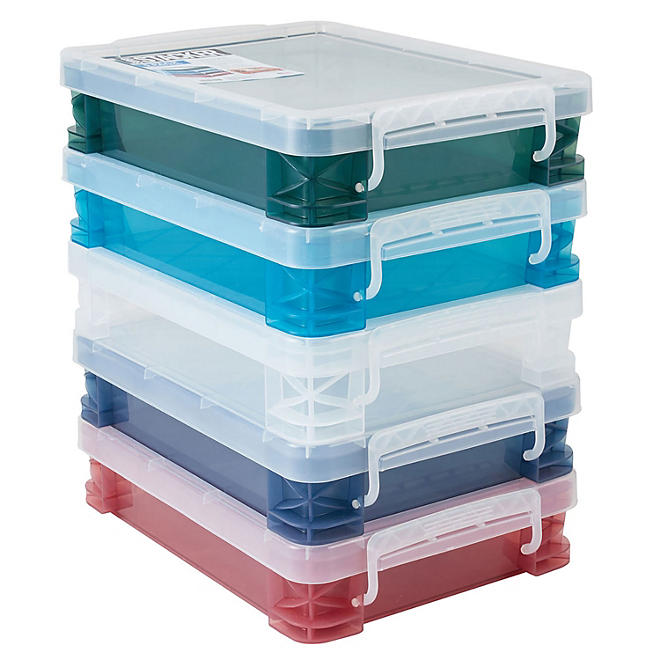 Super Stacker, Document Boxes, Assorted Colors, 5 Pack