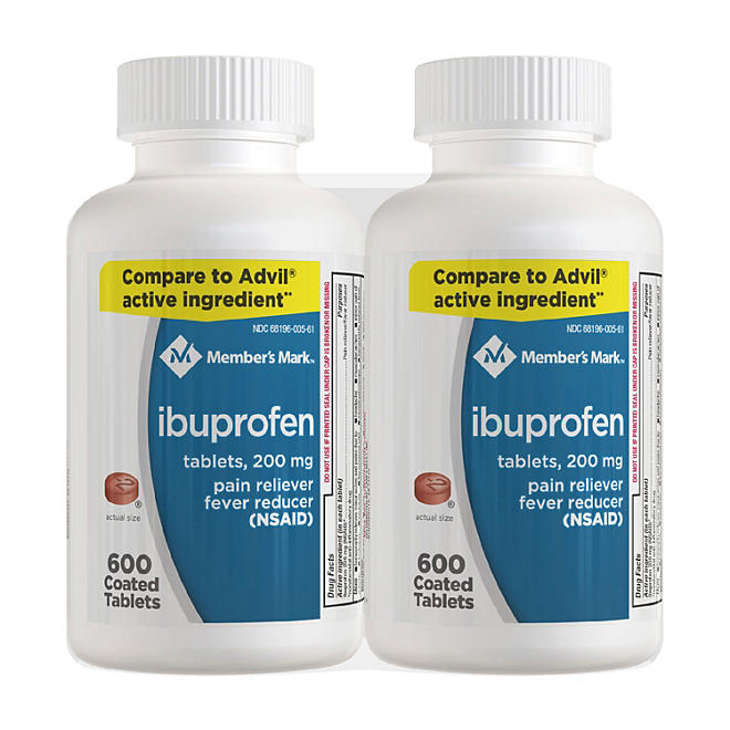 Member's Mark Ibuprofen Tablets 200 mg. (600 ct., 2 pk.)