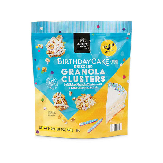 Birthday Cake Flavored Drizzled Granola Clusters (24 oz.)
