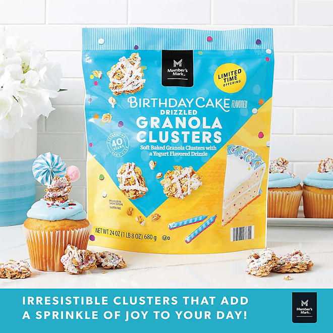Birthday Cake Flavored Drizzled Granola Clusters (24 oz.)