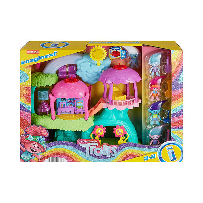 Imaginext Trolls Lights and Sounds Rainbow Treehouse Bundle