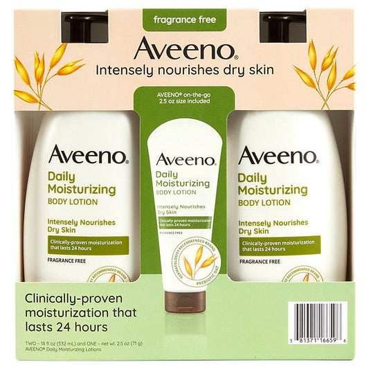 Aveeno Daily Moisturizing Lotion (18 fl. oz., 2 pk. + 2.5 oz. Tube)