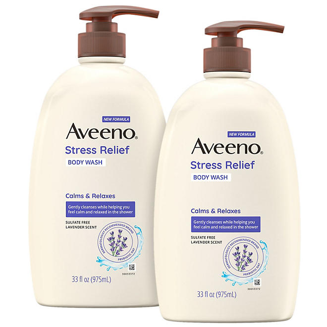 Aveeno Stress Relief Body Wash with Lavender & Chamomile (33 fl. oz., 2 pk.)