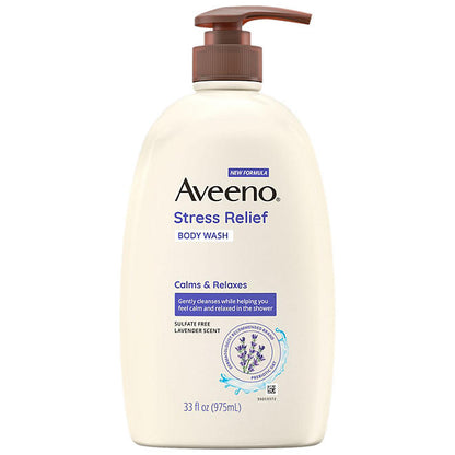 Aveeno Stress Relief Body Wash with Lavender & Chamomile (33 fl. oz., 2 pk.)