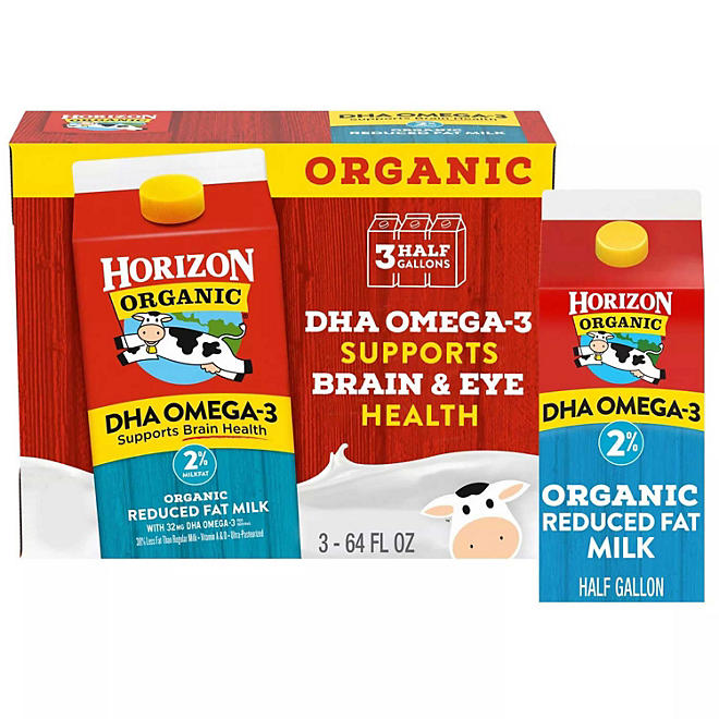 Horizon Organic 2% Reduced Fat Milk with DHA Omega-3 (3 ct.)