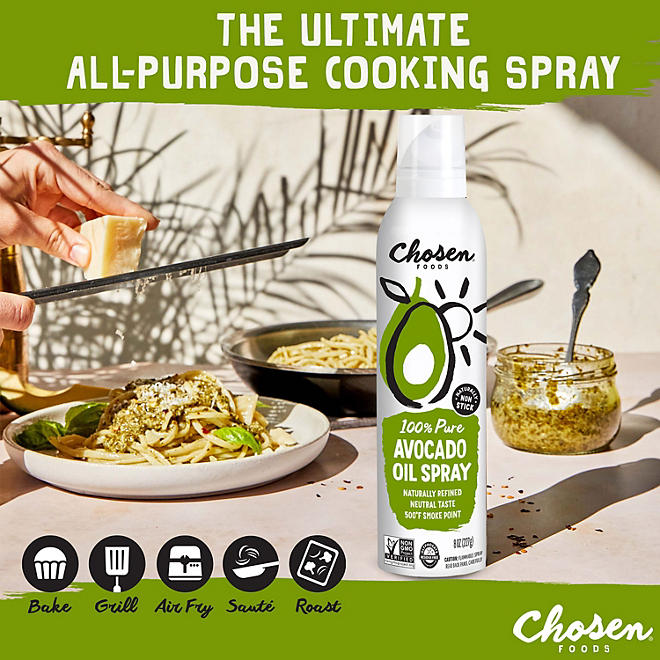 Chosen Foods 100% Pure Avocado Oil Spray, Avocado Oil, 134 Grams (Package may vary Chosen Foods 100% Pure Avocado Oil Spray, Avocado Oil, 134 Grams (Package may vary