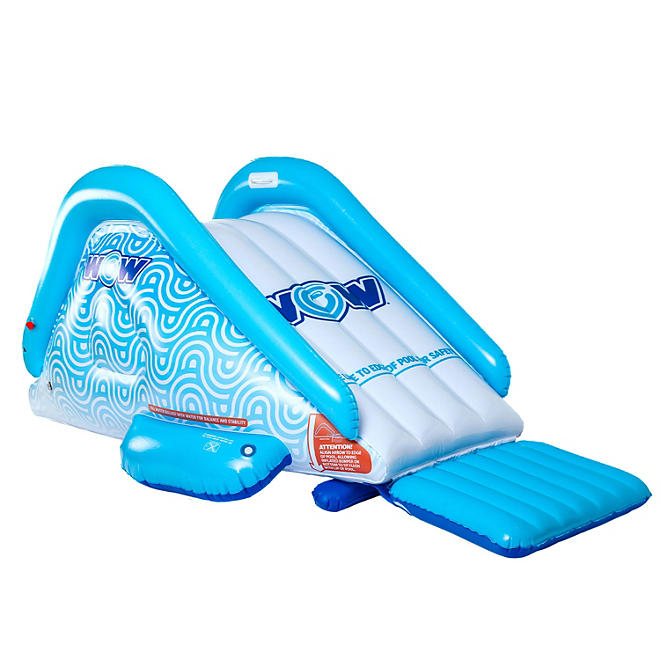 WOW Sports Cascade Inflatable Pool Slide with Sprinkler, Choose Color