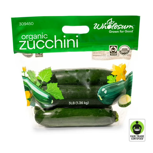 Wholesum Organic Zucchini Squash, 3 lbs.