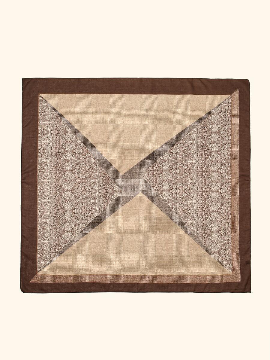 MATTE CHIFFON PLAID PRINT LARGE SCARF