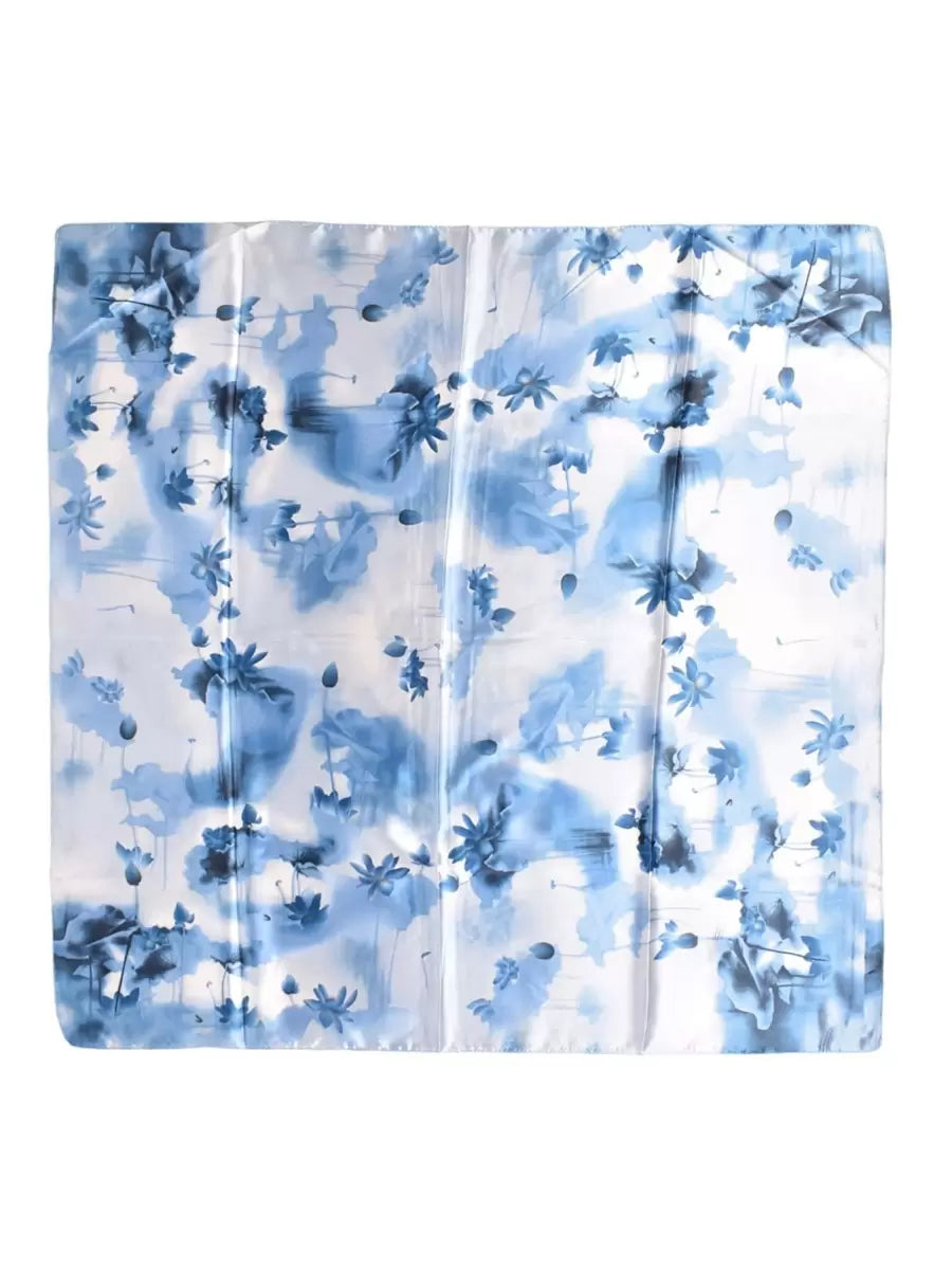SILK TEXTURE FLORAL SHADOW SCARF