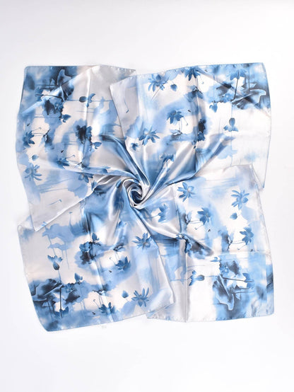 SILK TEXTURE FLORAL SHADOW SCARF