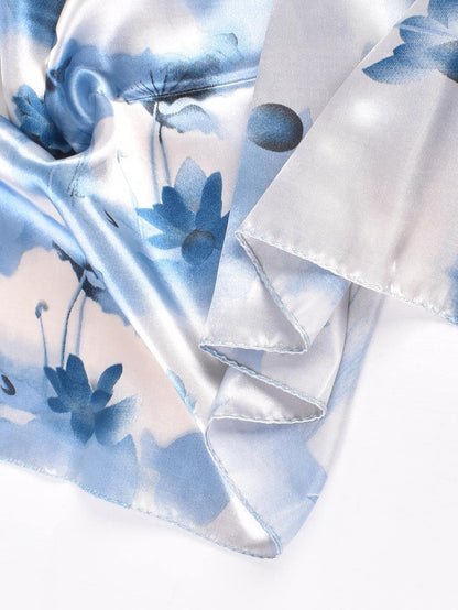 SILK TEXTURE FLORAL SHADOW SCARF