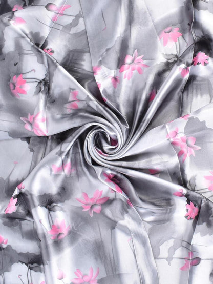 SILK TEXTURE FLORAL SHADOW SCARF