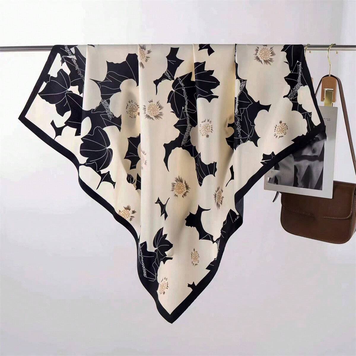 FLORAL ELEGANT SATIN SCARF