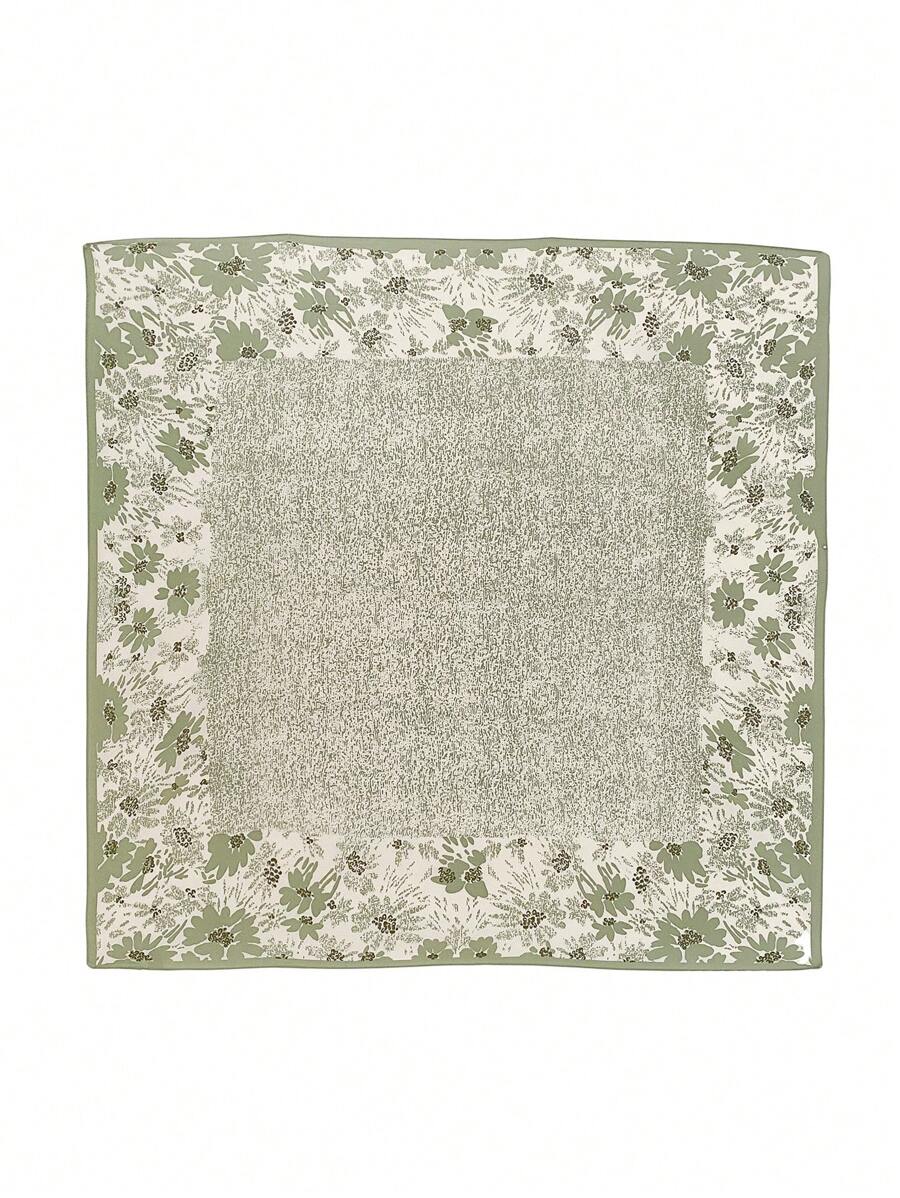SILK TEXTURE FLORAL PRINT SCARF
