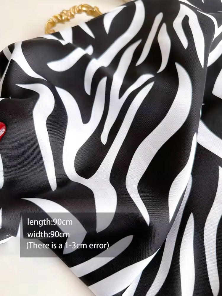 ZEBRA PRINT ELEGANT SATIN SCARF