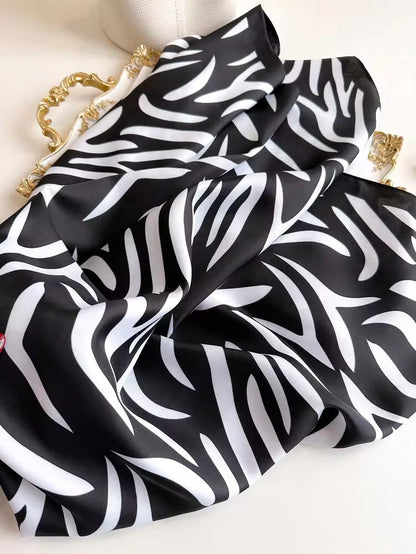 ZEBRA PRINT ELEGANT SATIN SCARF