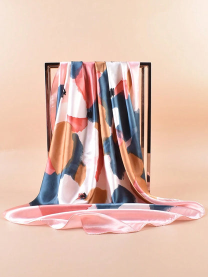 ELEGANT SILK TEXTURE MULTI COLOR PRINT SCARF