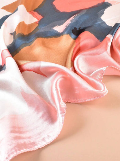 ELEGANT SILK TEXTURE MULTI COLOR PRINT SCARF