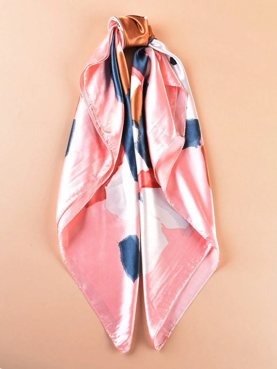 ELEGANT SILK TEXTURE MULTI COLOR PRINT SCARF