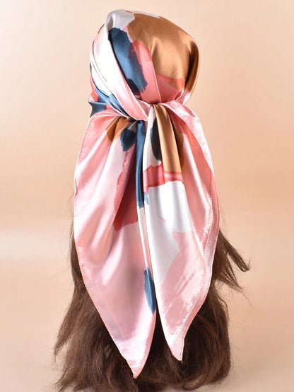 ELEGANT SILK TEXTURE MULTI COLOR PRINT SCARF