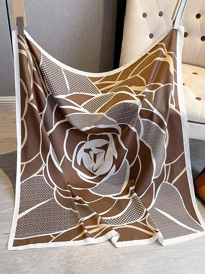 ELEGANT TWILL ROSE PRINT SCARF