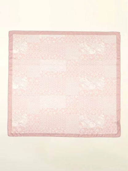PRINTED VERSATILE PINK SATIN SCARF