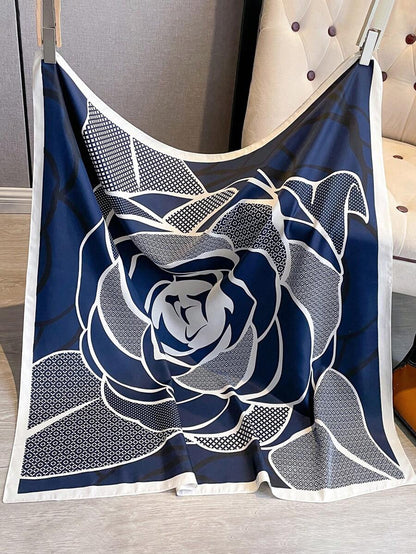 ELEGANT TWILL ROSE PRINT SCARF