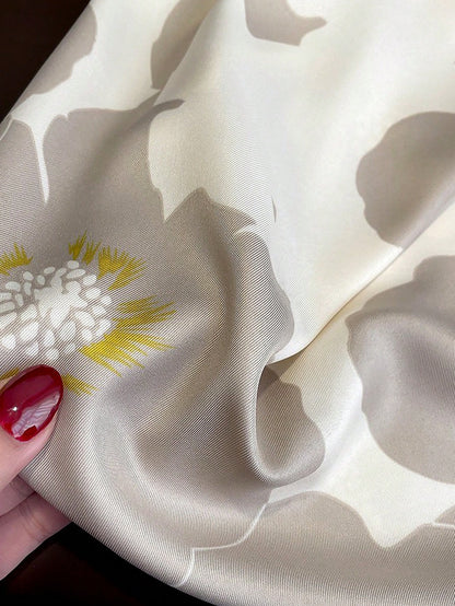 ELEGANT FLORAL SATIN SCARF