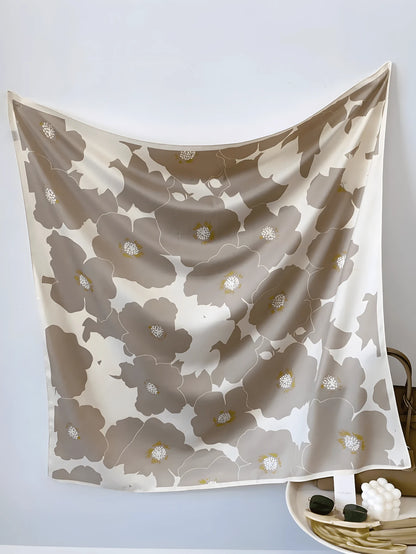 ELEGANT FLORAL SATIN SCARF