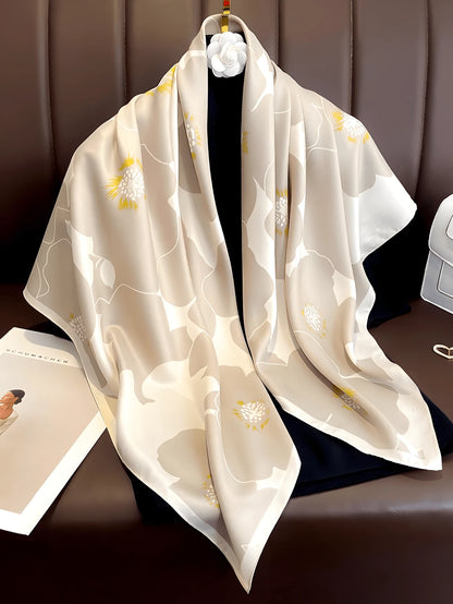 ELEGANT FLORAL SATIN SCARF