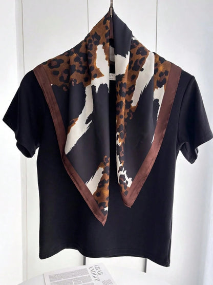 LEOPARD PRINT SILK SCARF