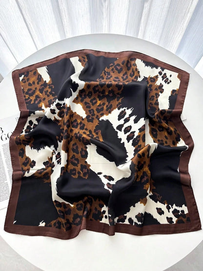 LEOPARD PRINT SILK SCARF
