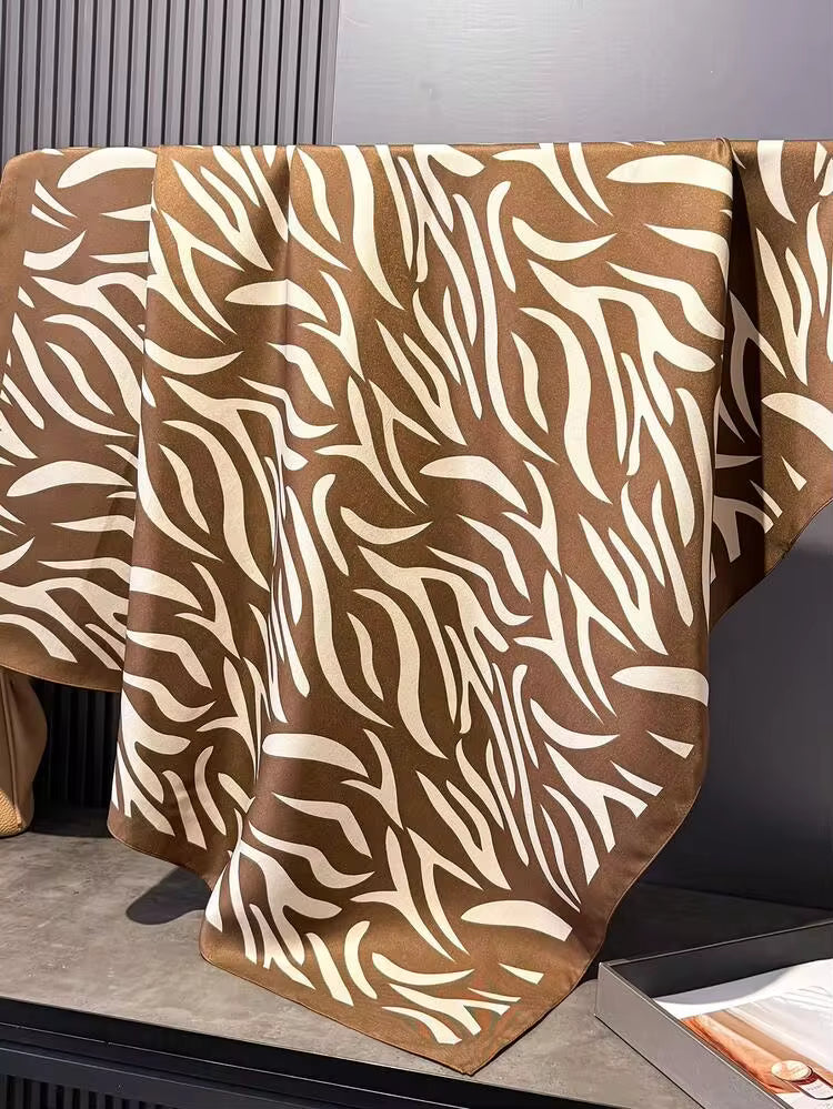 ZEBRA PRINT ELEGANT SATIN SCARF