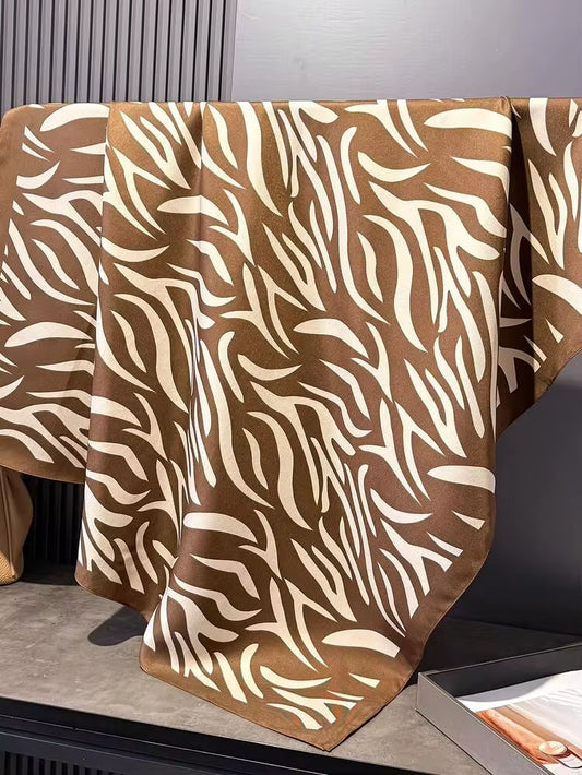 ZEBRA PRINT ELEGANT SATIN TEXTURE SCARF