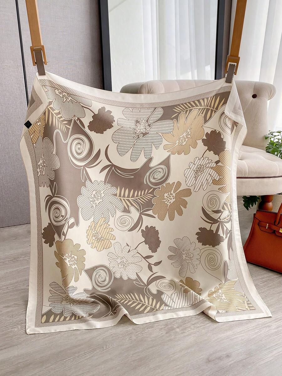 ELEGANT TWILL FOREST FLOWER SCARF