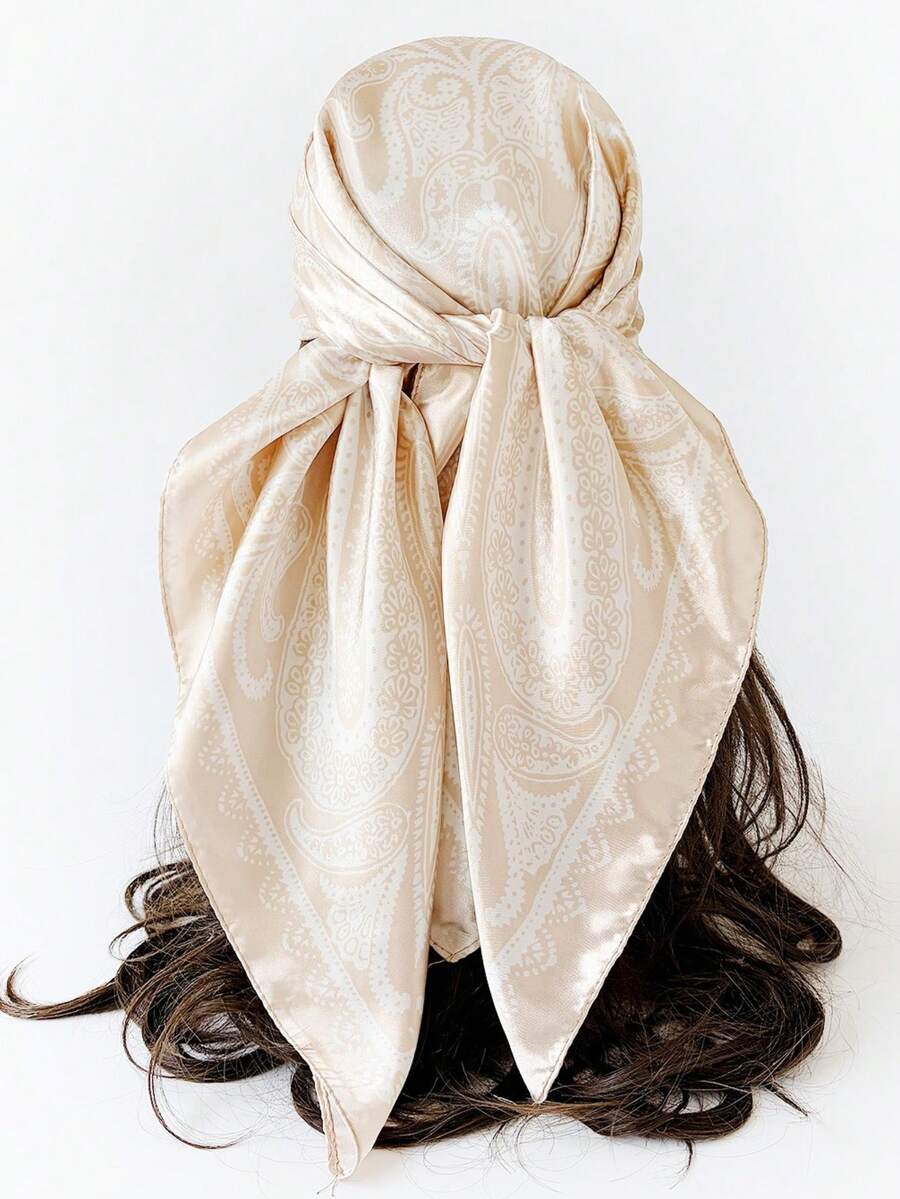 SATIN TEXTURE PAISLEY PRINT SCARF
